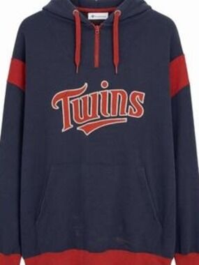 Majestic Navy Red Men's Twins Hoodie Mens 3XT Navy/Red